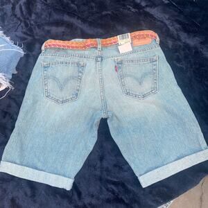VINTAGE 90's NWT LEVI'S 100% COTTON DENIM BERMUDA SHORTS W/ BELT 3
